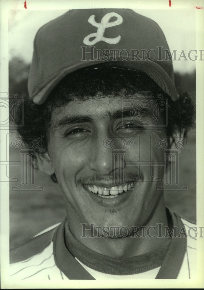 1986 Press Photo Leonard Mendoza, Lanier High School Baseball Player - sas09763- Historic Images