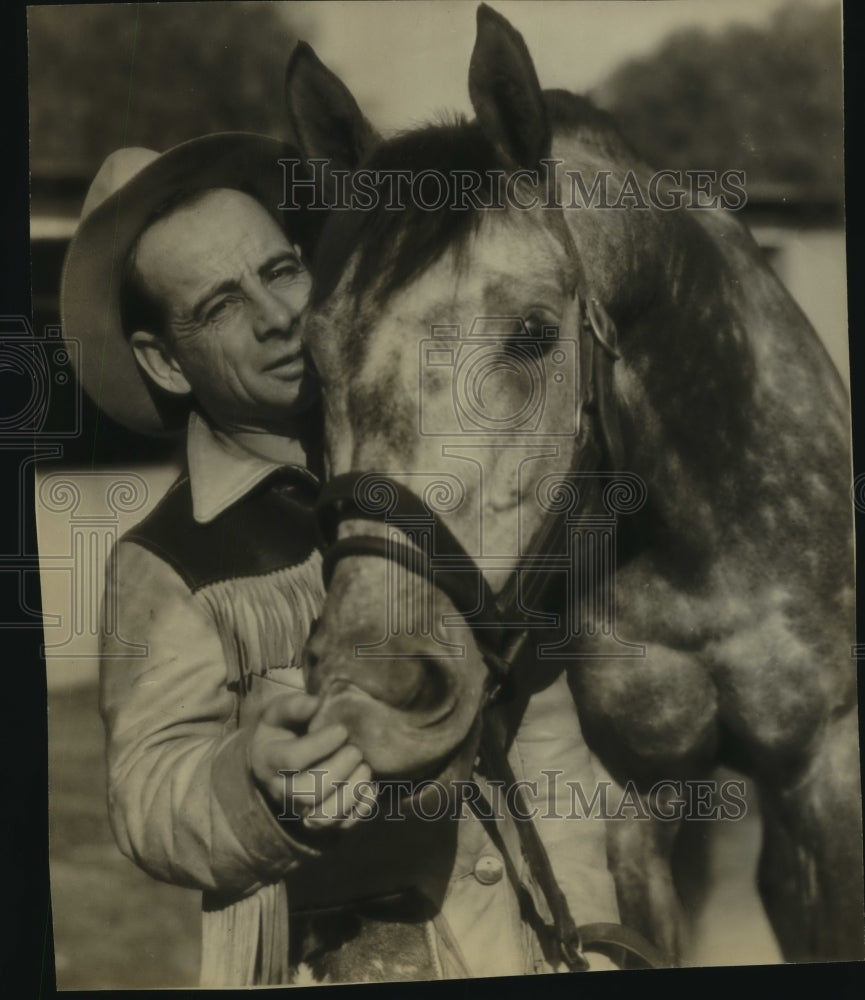 Press Photo Man with Horse - sas09803- Historic Images