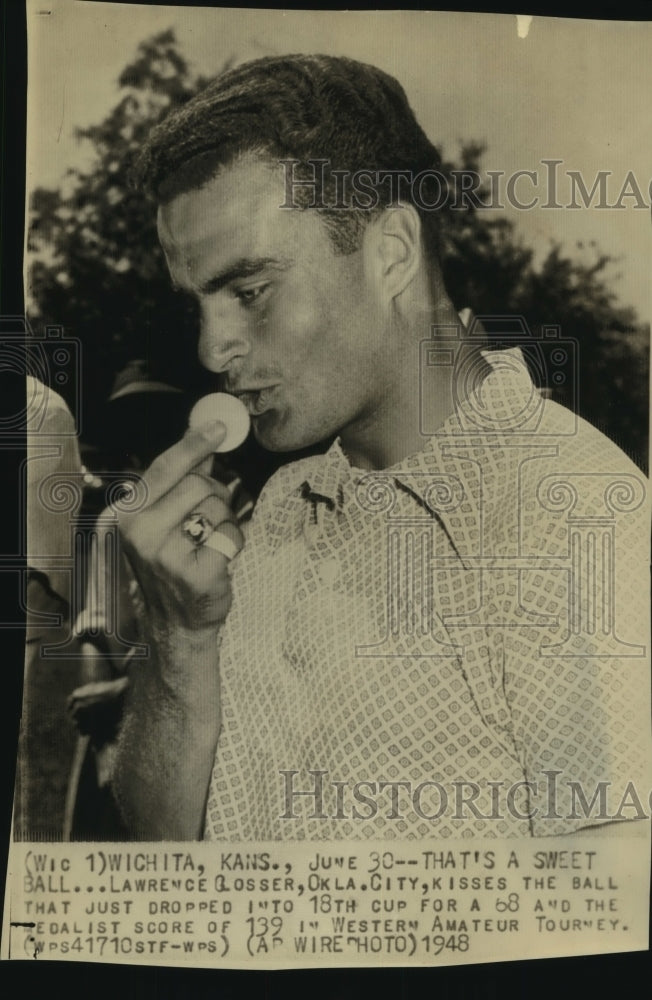 1948 Press Photo Golfer Lawrence Gosser at Western Amateur Tournament- Historic Images