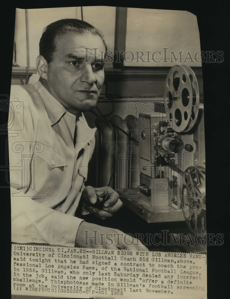 1954 Press Photo Sid Gillman, University of Cincinnati Football - sas09838- Historic Images