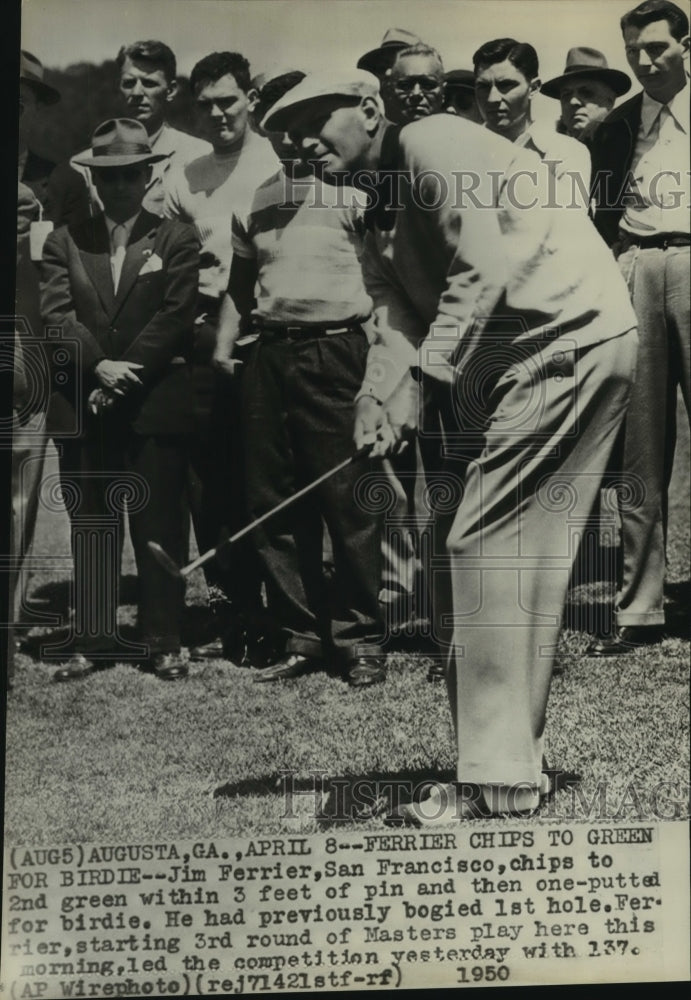 1950 Press Photo Golfer Jim Ferrier at Masters Second Green - sas09884- Historic Images