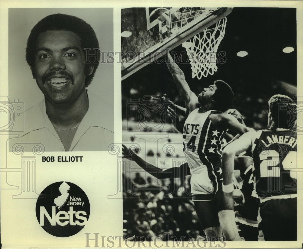 Press Photo Bob Elliott, New Jersey Nets Basketball Player at Game - sas09994- Historic Images