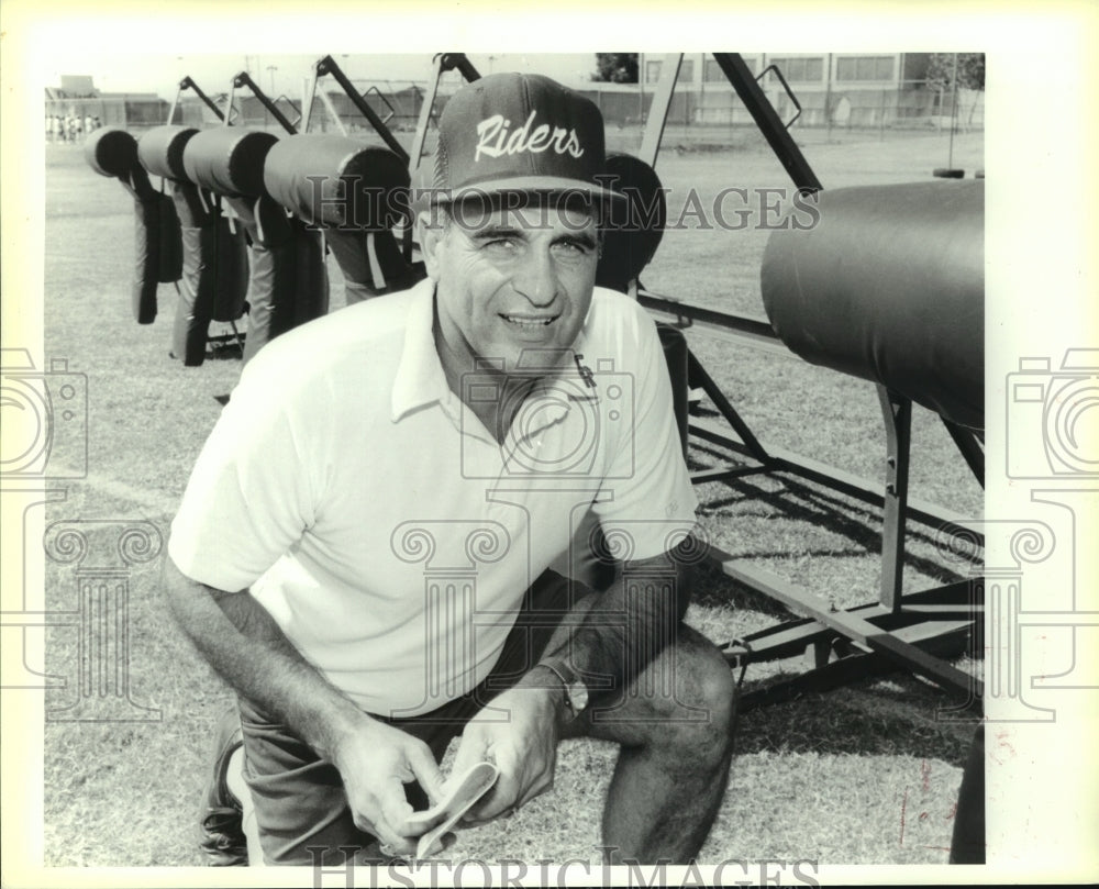 1989 Press Photo John Ferrara, Roosevelt High School Football Coach - sas09998- Historic Images