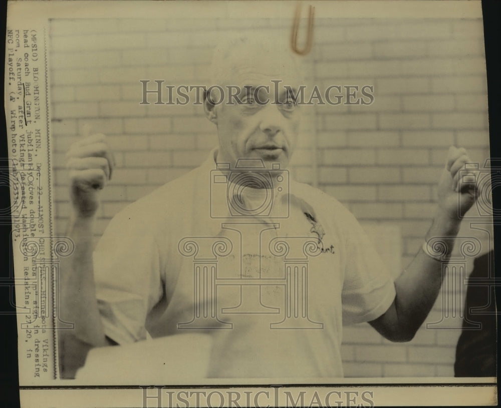 1973 Press Photo Bud Grant, Minnesota Vikings Football Head Coach - sas10045- Historic Images