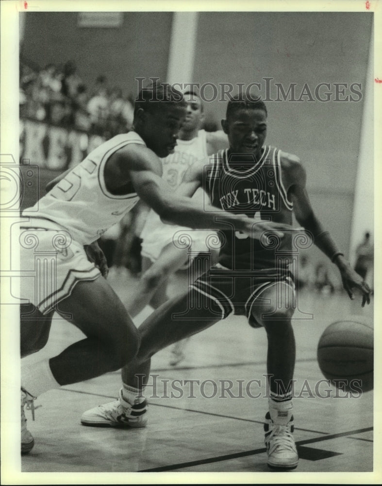 1989 Press Photo Fox Tech and Judson play boys high school basketball- Historic Images