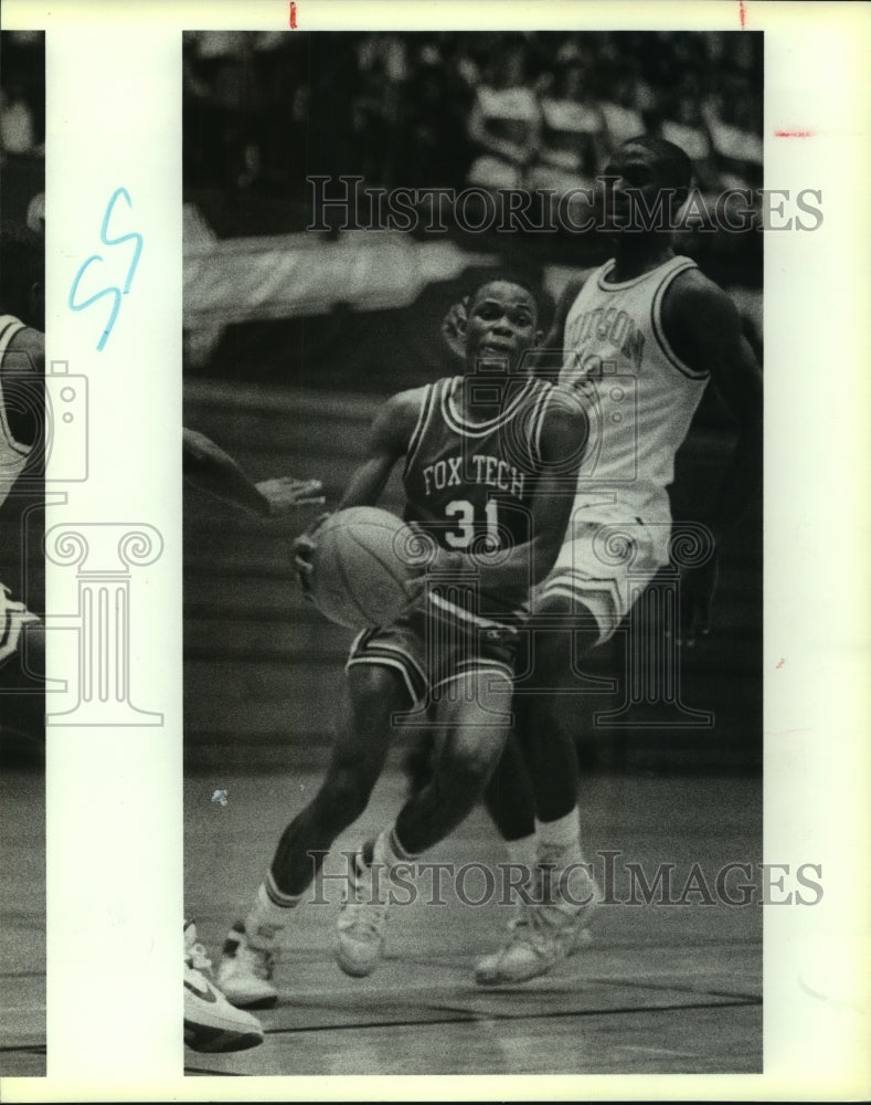 1989 Press Photo Fox Tech and Judson play boys high school basketball- Historic Images