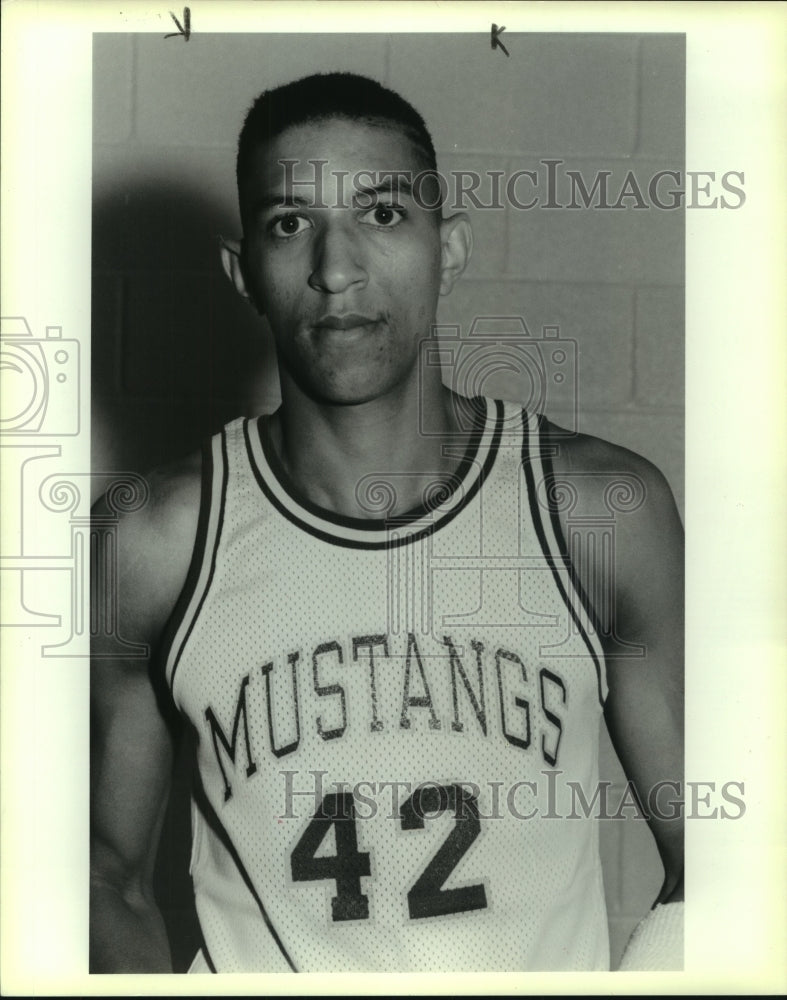 1988 Press Photo John Jay High basketball player Calvin Thomas - sas10141- Historic Images