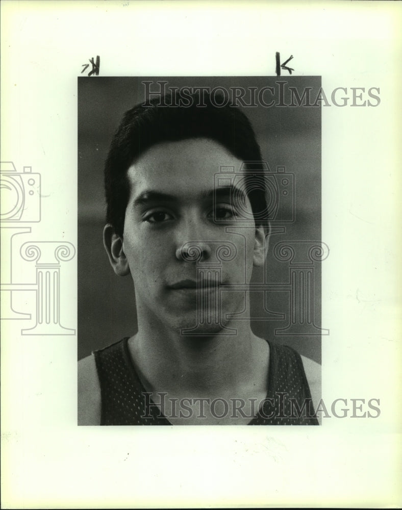 1989 Press Photo Holy Cross High basketball player Mike Garcia - sas10144- Historic Images