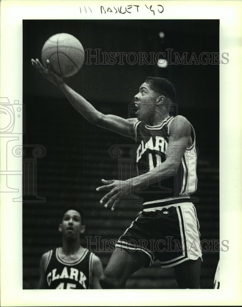 1990 Press Photo Clark High basketball player Chris Todd in action - sas10171- Historic Images