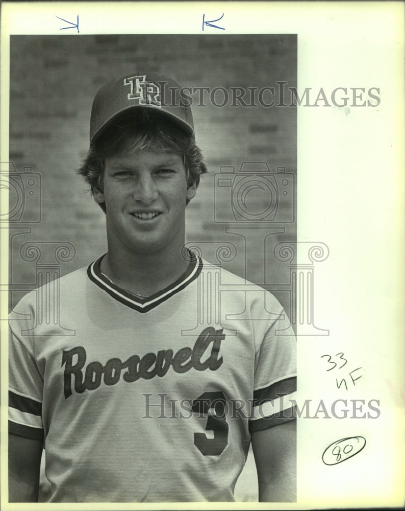 1984 Press Photo Roosevelt High baseball player Scott Coolbaugh - sas10184- Historic Images