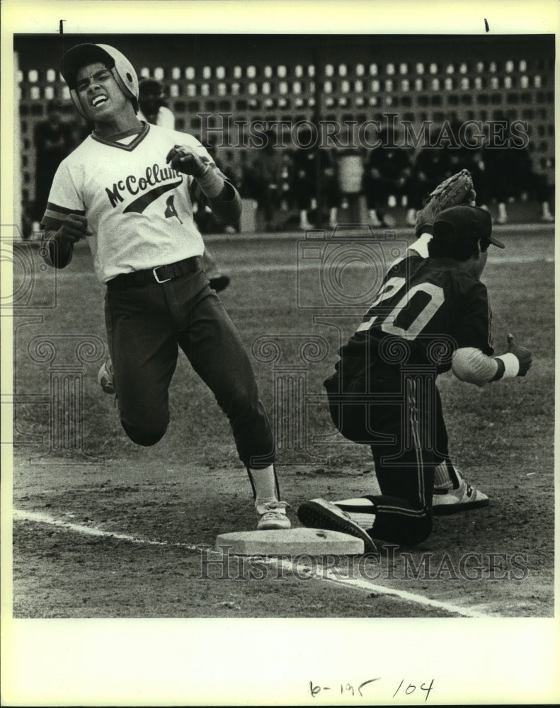 1984 Press Photo McCollum and Harlandale play high school baseball - sas10190- Historic Images