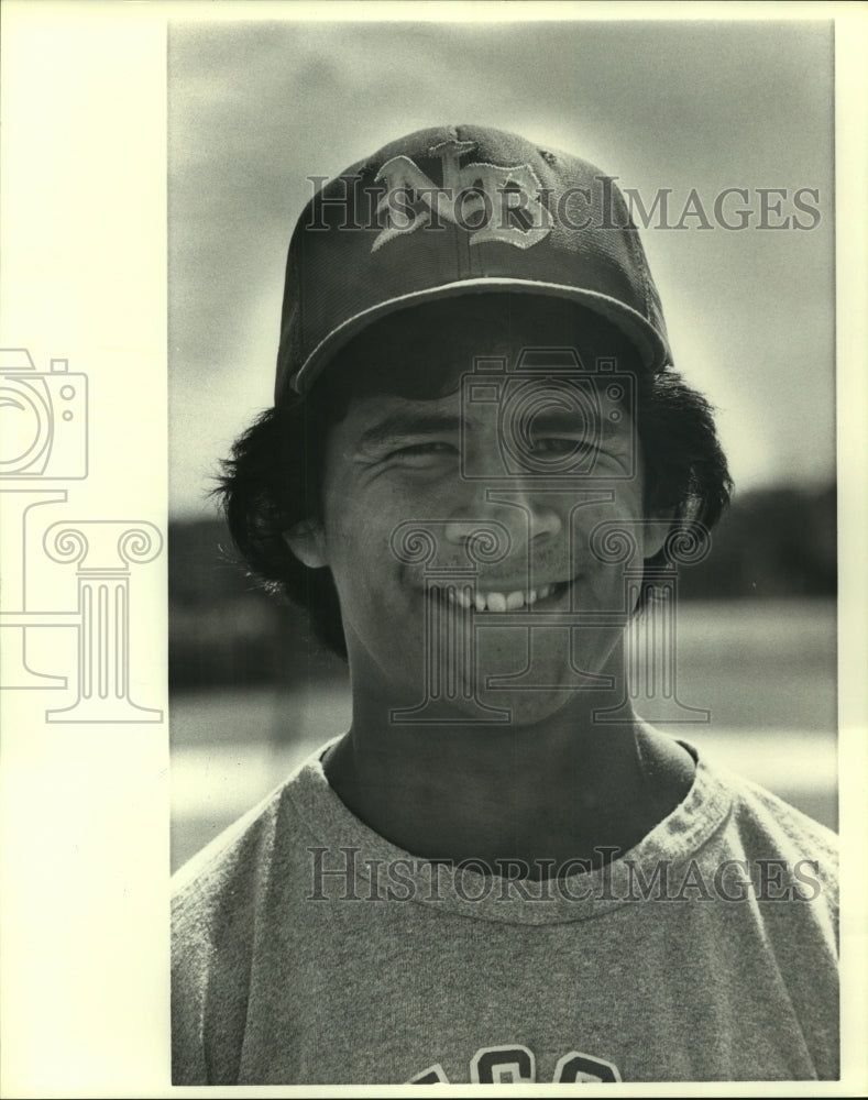 1983 Press Photo New Braunfels High baseball player Ruben Zavala - sas10199- Historic Images