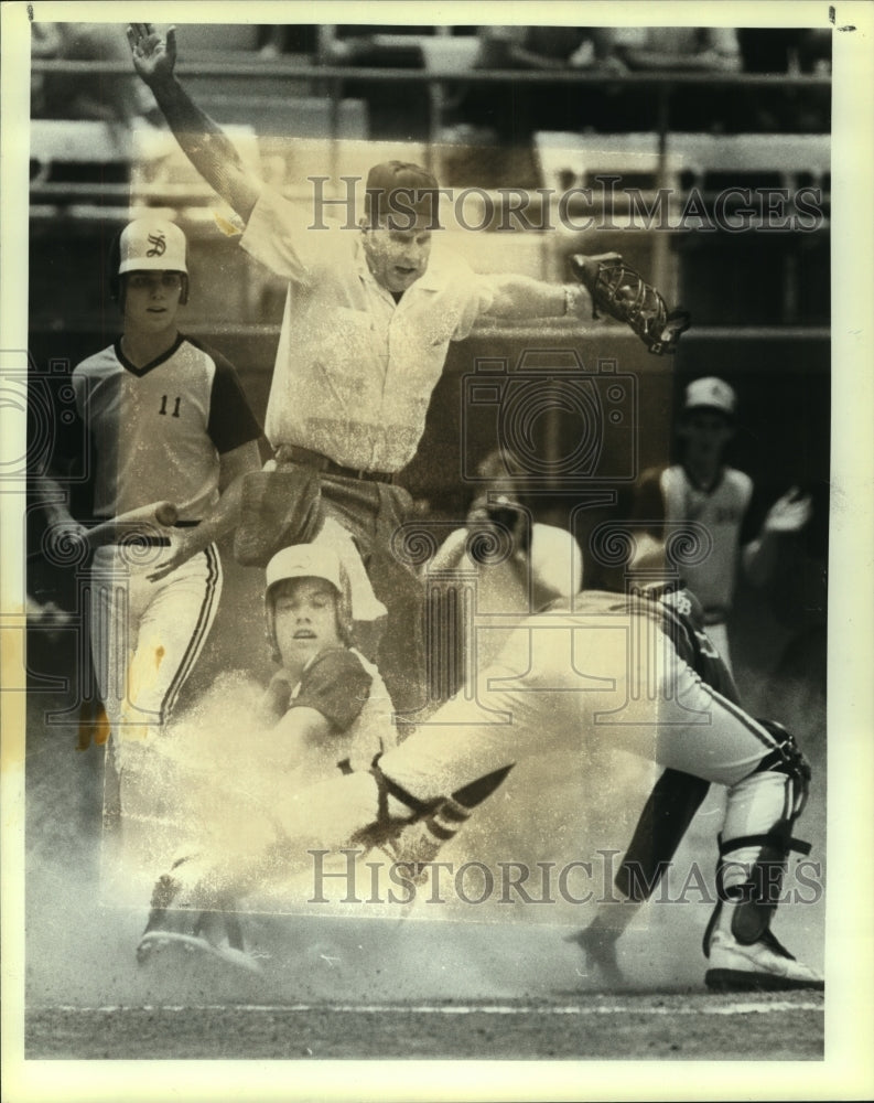 1983 Press Photo New Braunfels and Snyder play high school baseball - sas10202- Historic Images