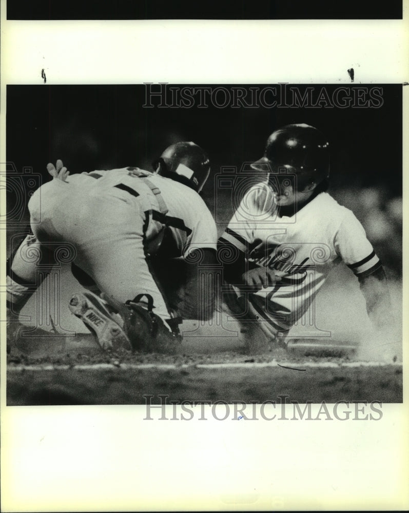 1986 Press Photo Highlands and Jefferson play high school baseball - sas10230- Historic Images