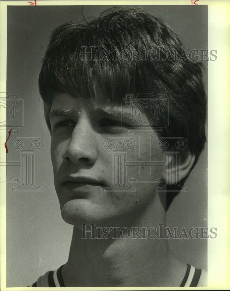 1985 Press Photo Randolph High basketball player John Ulm - sas10235- Historic Images