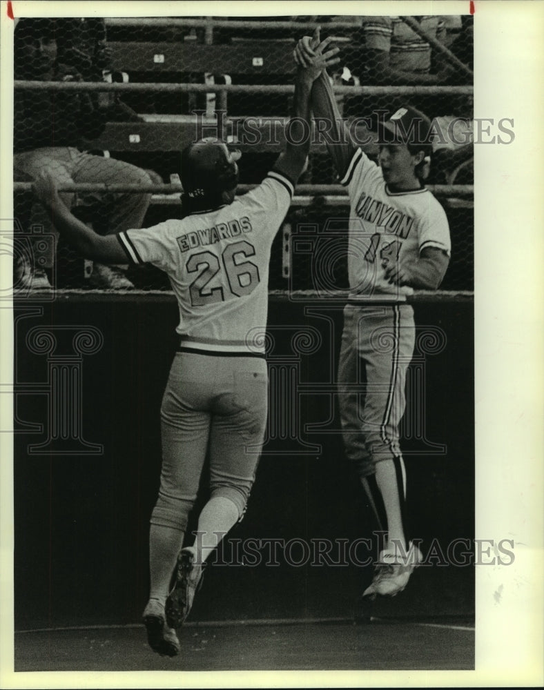 1985 Press Photo Canyon High baseball players Gary Edwards and Scott Smith- Historic Images