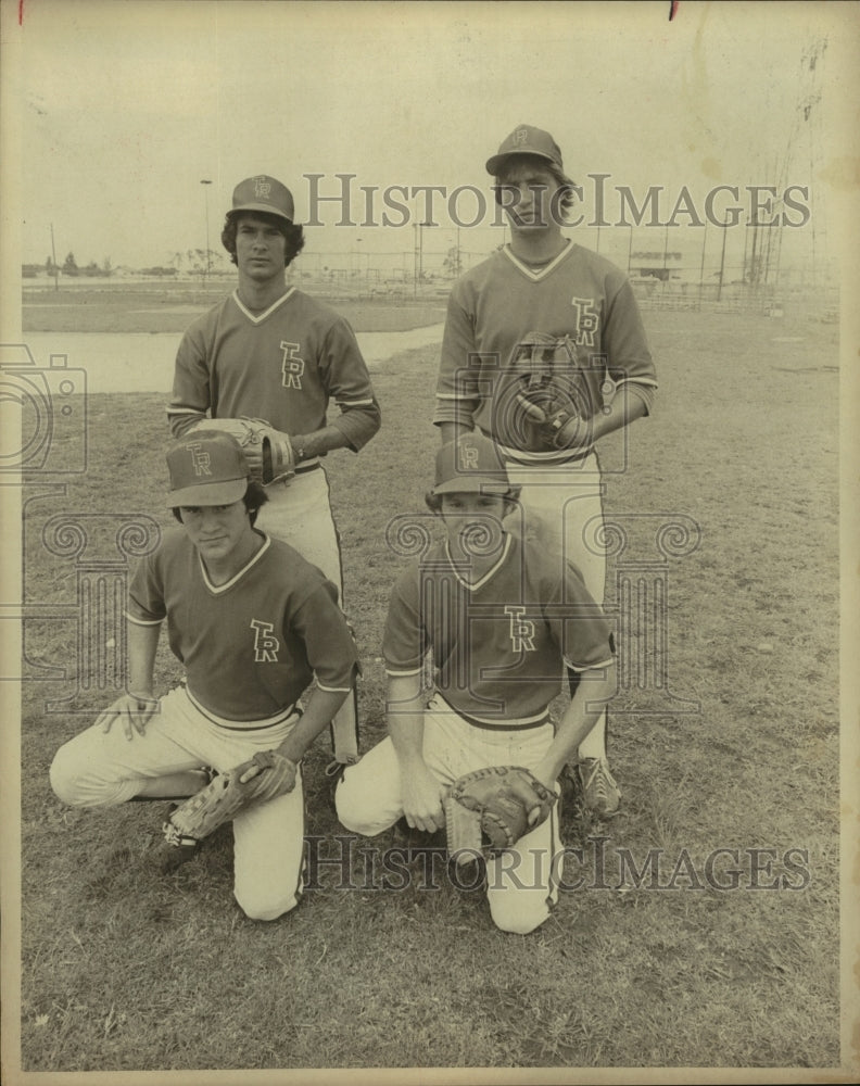 Press Photo A quartet of Roosevelt High baseball players - sas10317- Historic Images