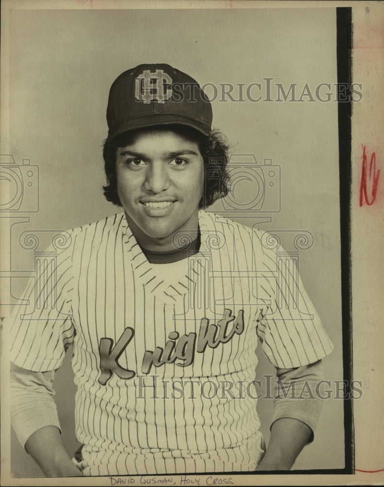 1977 Press Photo Holy Cross High baseball player David Gusman - sas10335- Historic Images