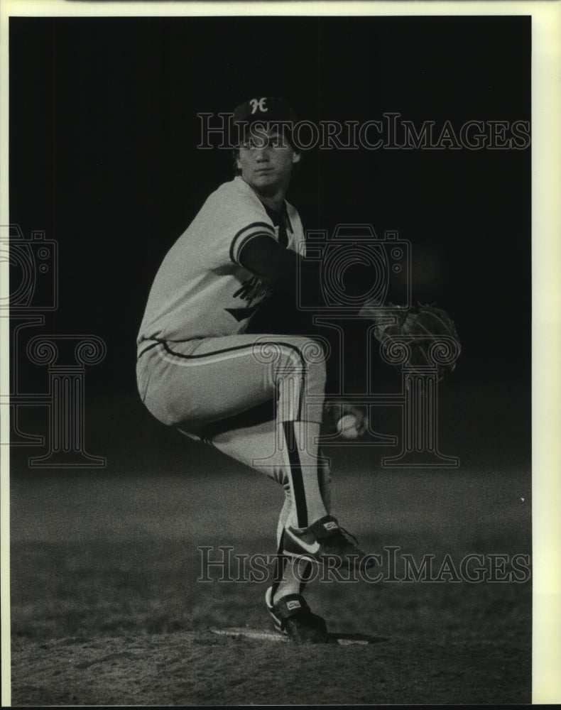 1986 Press Photo Highlands High baseball pitcher Randy Caldwell - sas10337- Historic Images