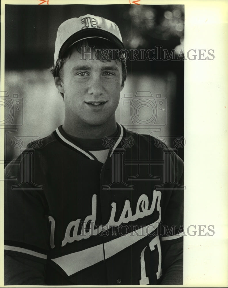 1986 Press Photo Madison High baseball player Todd Heath - sas10343- Historic Images
