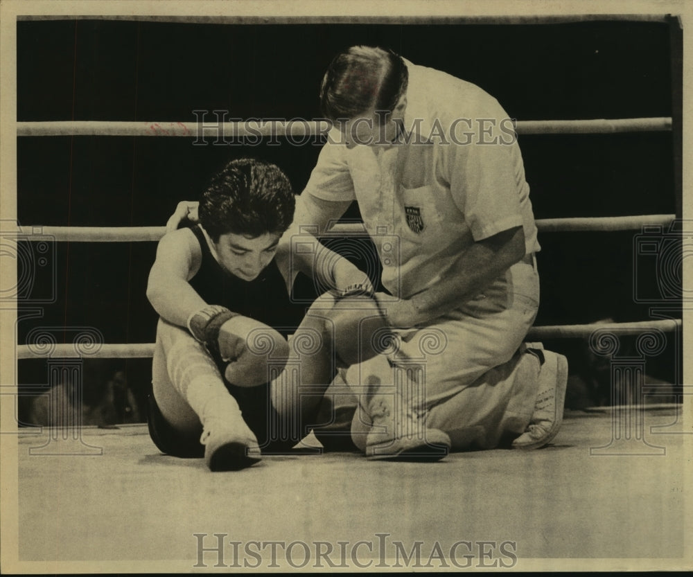1981 Press Photo Golden Gloves boxer David Ramos after a loss - sas10422- Historic Images