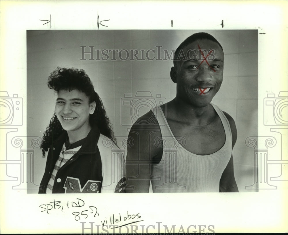 1990 Press Photo Nancy Villalobos, Memorial High School Basketball Player- Historic Images