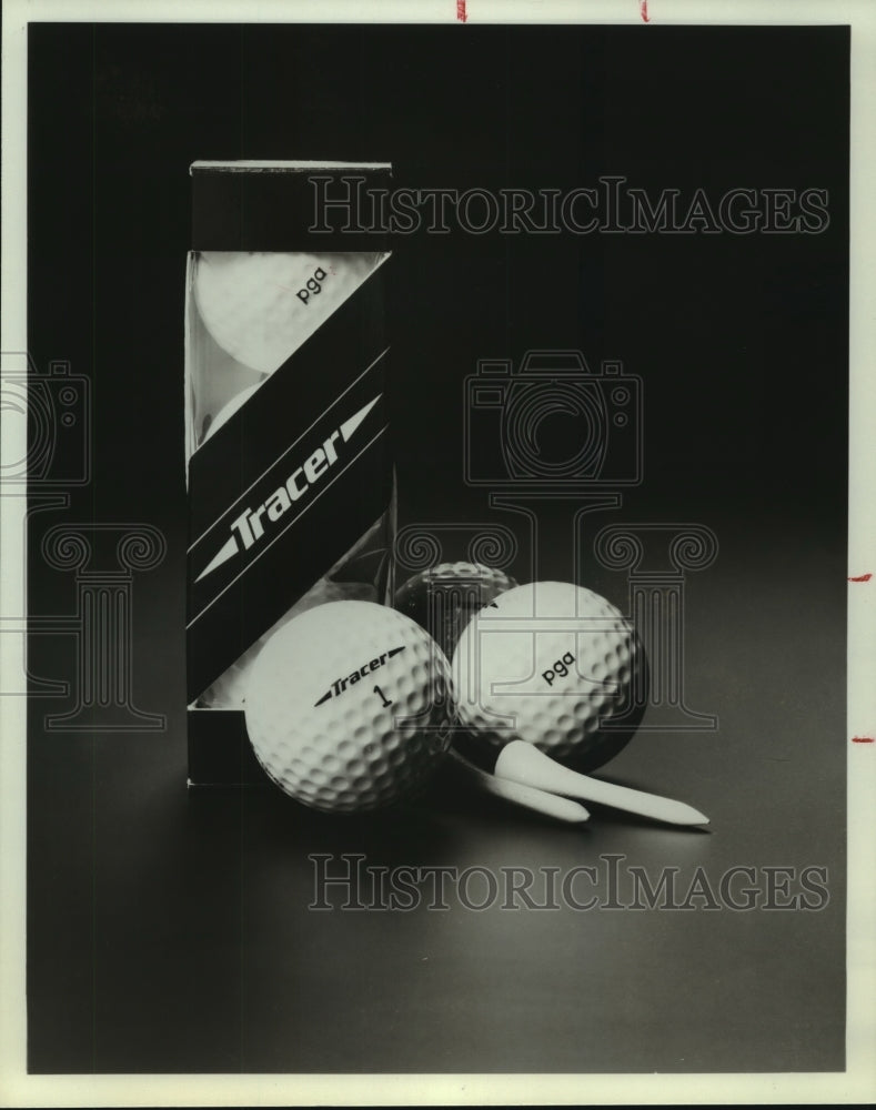 Press Photo A sleeve of Tracer golf balls - sas10574- Historic Images