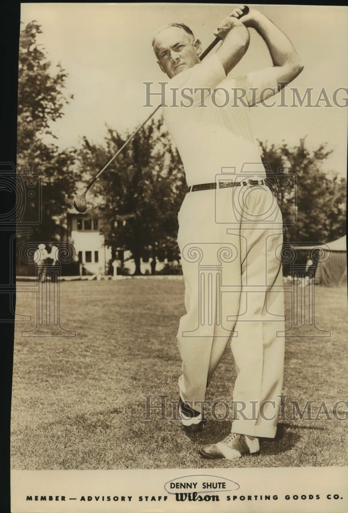 Press Photo Golfer Denny Shute, Wilson Sporting Goods Advisory Staff Member- Historic Images