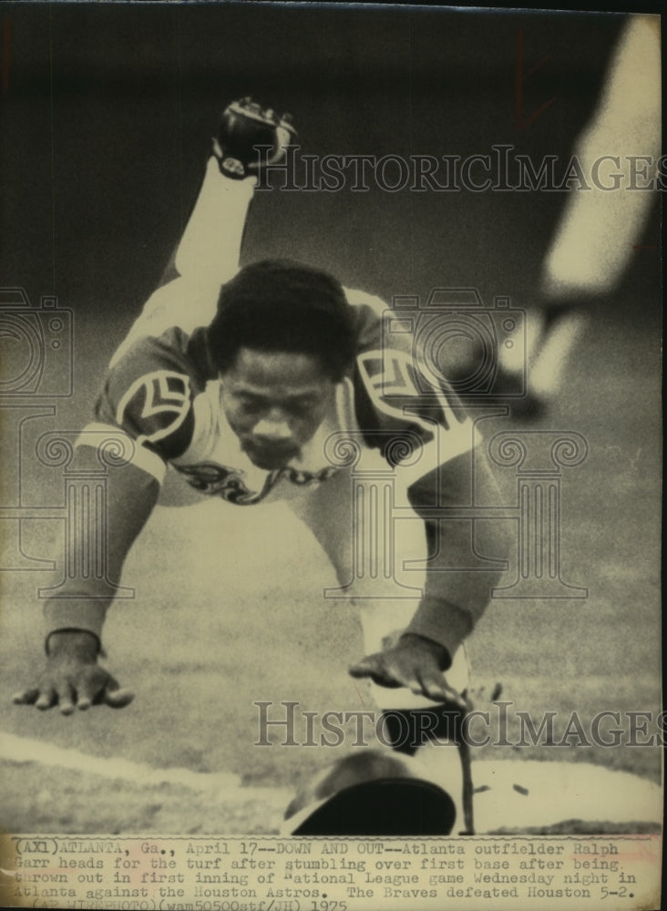 1975 Press Photo Ralph Garr, Atlanta Braves Baseball Player at Astros Game- Historic Images