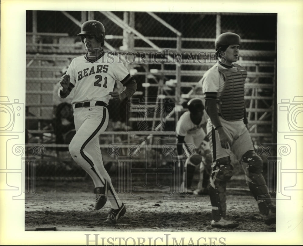 1983 Press Photo Fox Tech and Edison High School Baseball Players at Game- Historic Images