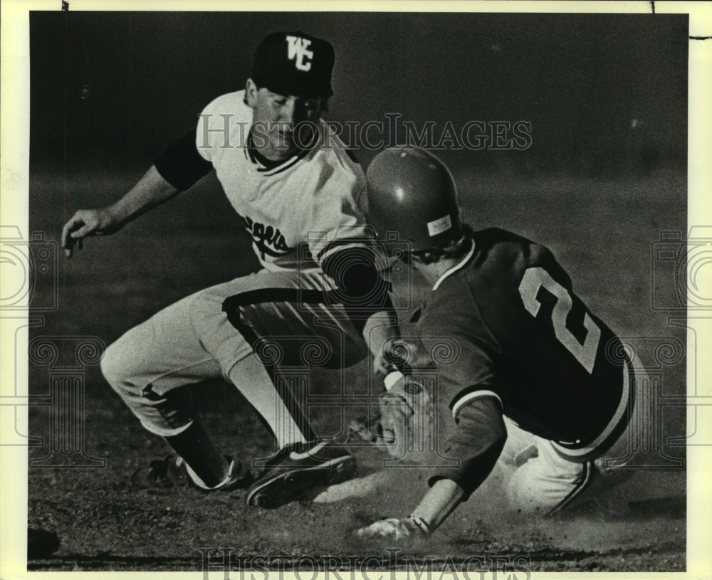 1986 Press Photo Sean Doctor, Churchill High School Baseball Player at Game- Historic Images