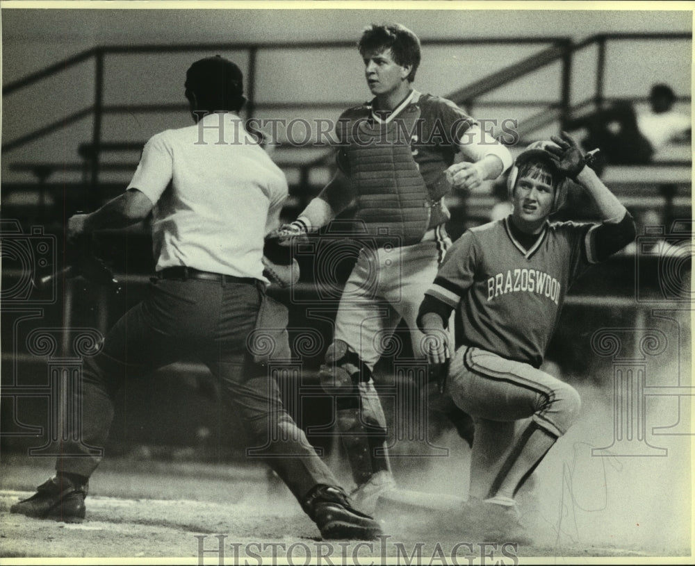 1986 Press Photo MacArthur and Brazoswood High School Baseball Players at Game- Historic Images