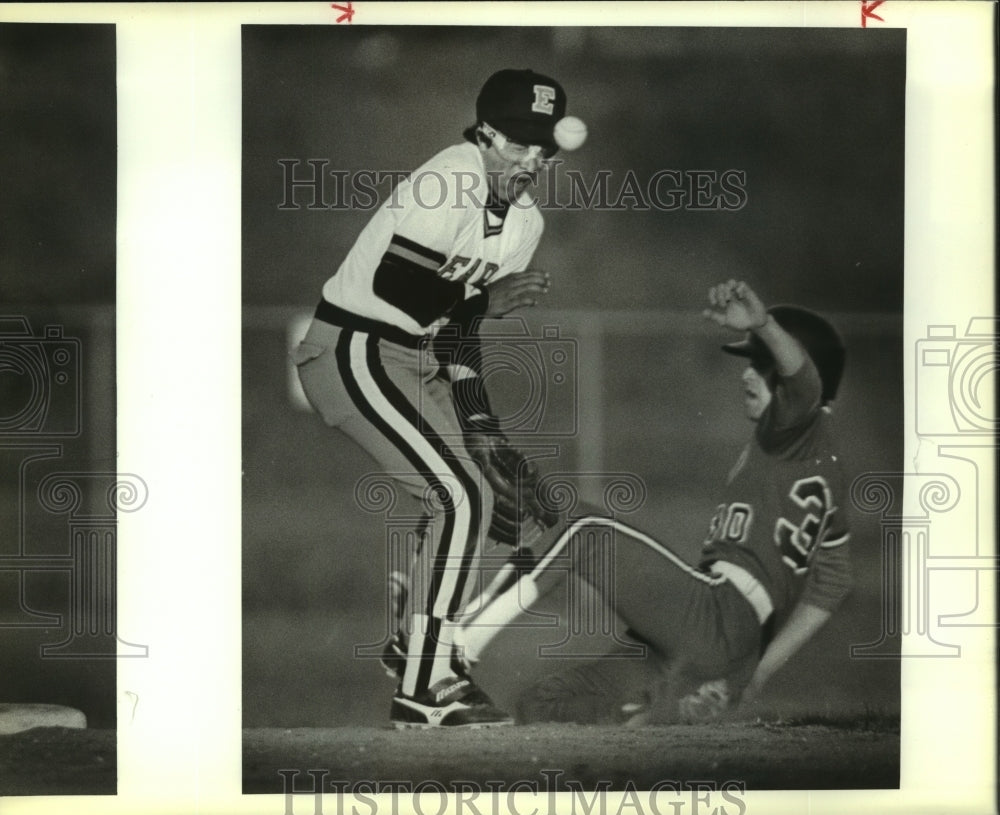 1985 Press Photo Edison and Burbank High School Baseball Players at Game- Historic Images