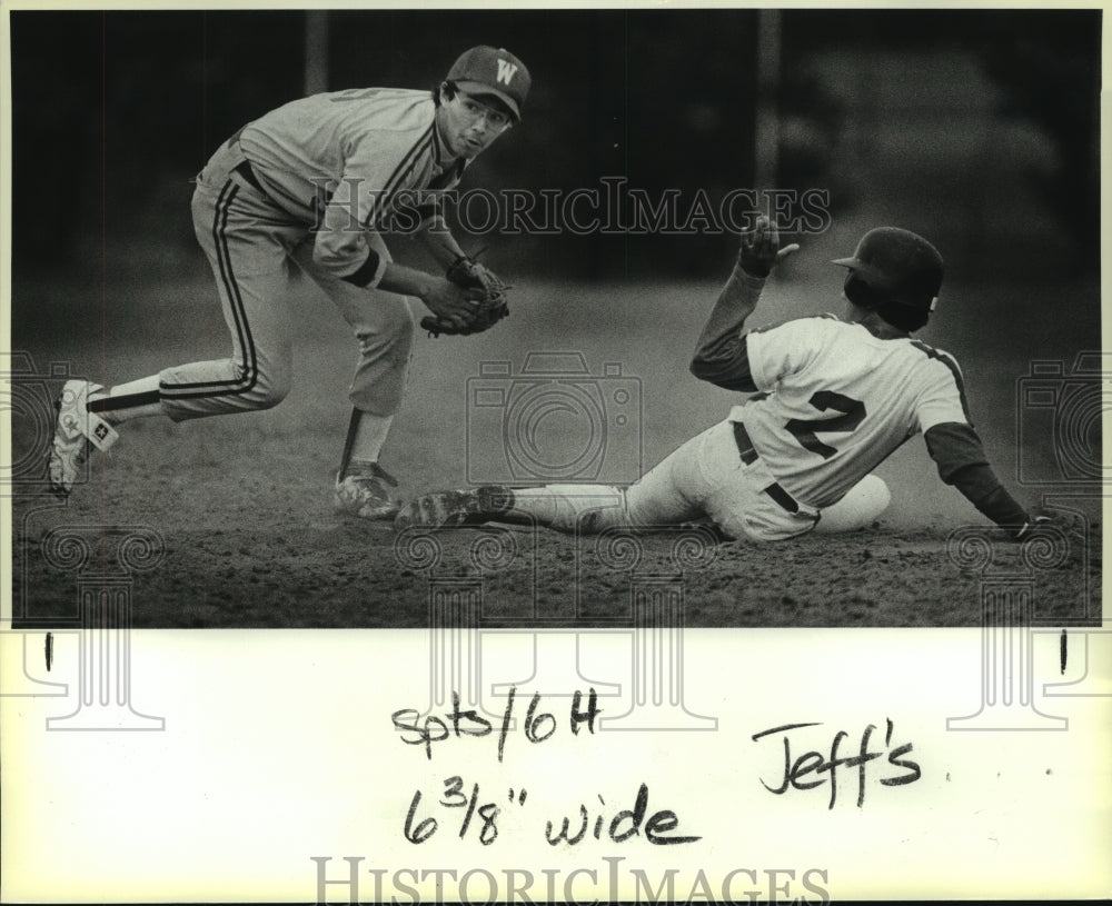 1986 Press Photo Jefferson and Wheatley High School Baseball Players at Game- Historic Images