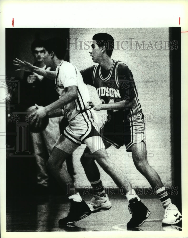 1991 Press Photo Judson and Central Catholic High School Basketball Players- Historic Images