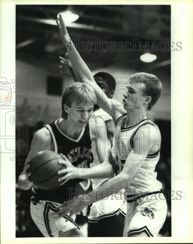 1991 Press Photo East Central and San Marcos High School Basketball Players- Historic Images