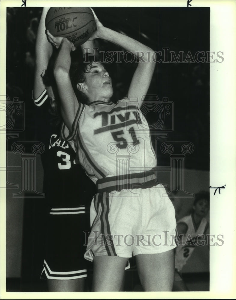 1990 Press Photo Brenda Kunz, Tivy High School Basketball Player at Game- Historic Images