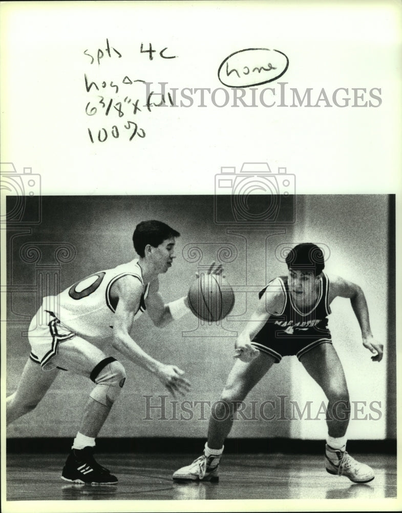 1990 Press Photo Madison and MacArthur High School Basketball Players at Game- Historic Images