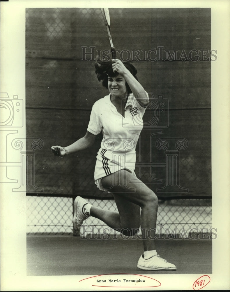 1981 Press Photo Anna Maria Fernandez, Tennis Player - sas11171- Historic Images