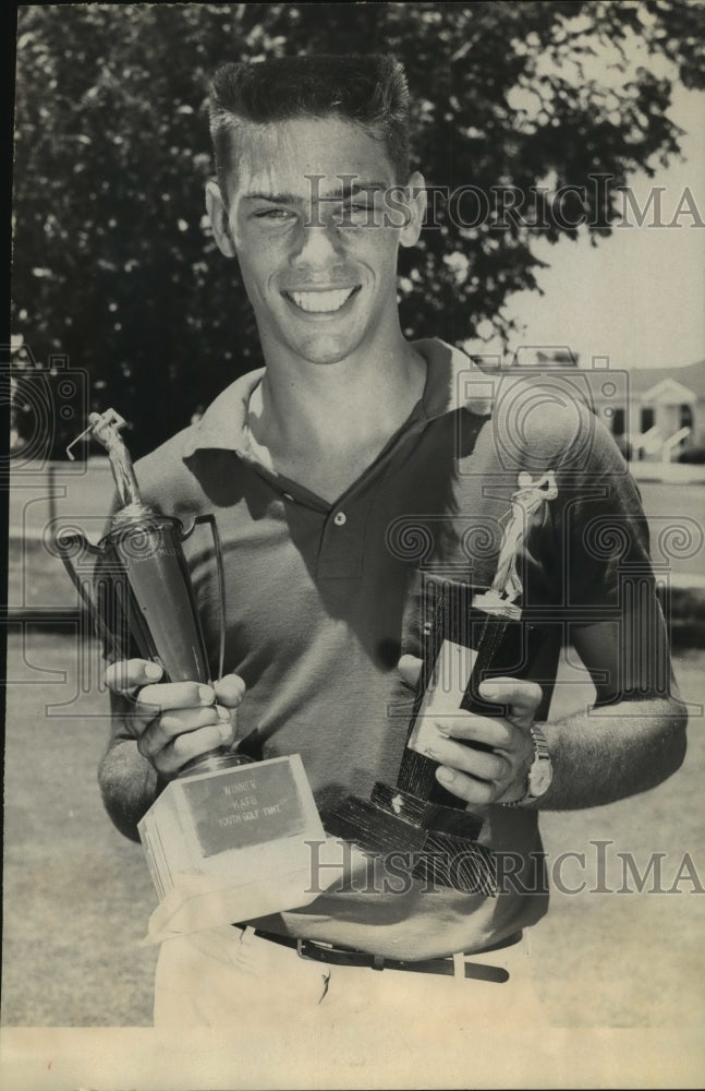 1955 Press Photo Golfer Ronnie Keating with Trophies - sas11305- Historic Images