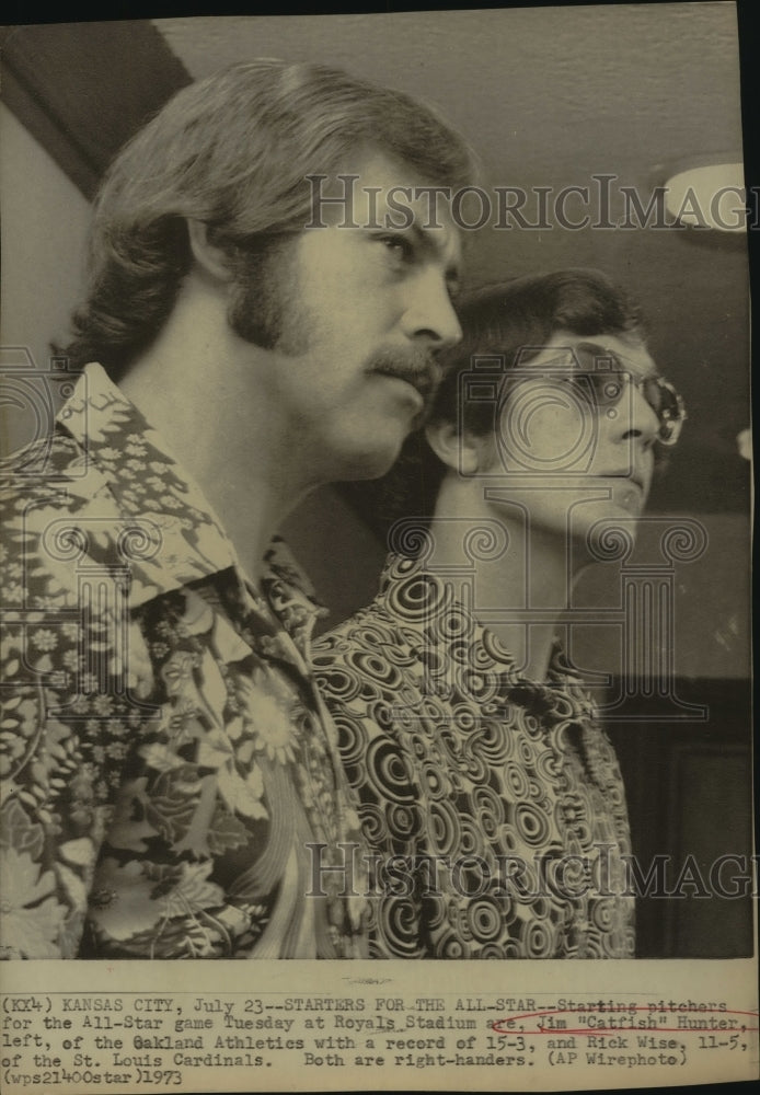 1973 Press Photo Jim "Catfish" Hunter, Oakland Athletics Baseball Pitcher- Historic Images