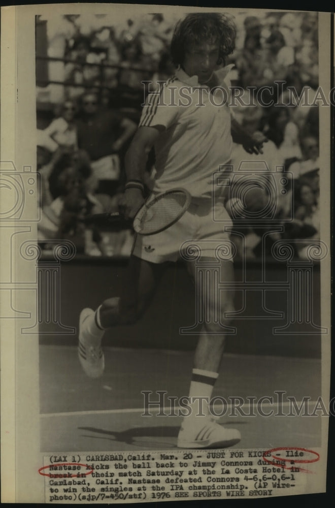 1976 Press Photo Ilie Nastase, Tennis Player at Carlsbad California Match- Historic Images