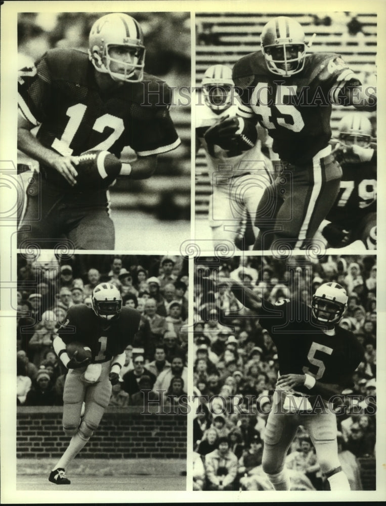 1980 Press Photo Tom Flick, Washington Huskies Football Quarterback and Others- Historic Images