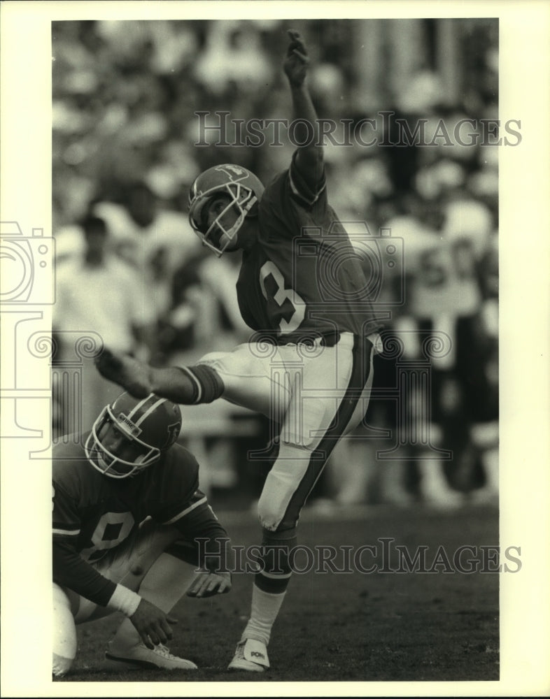 1988 Press Photo Rich Karlis, Denver Broncos Football Kicker at Game - sas11511- Historic Images