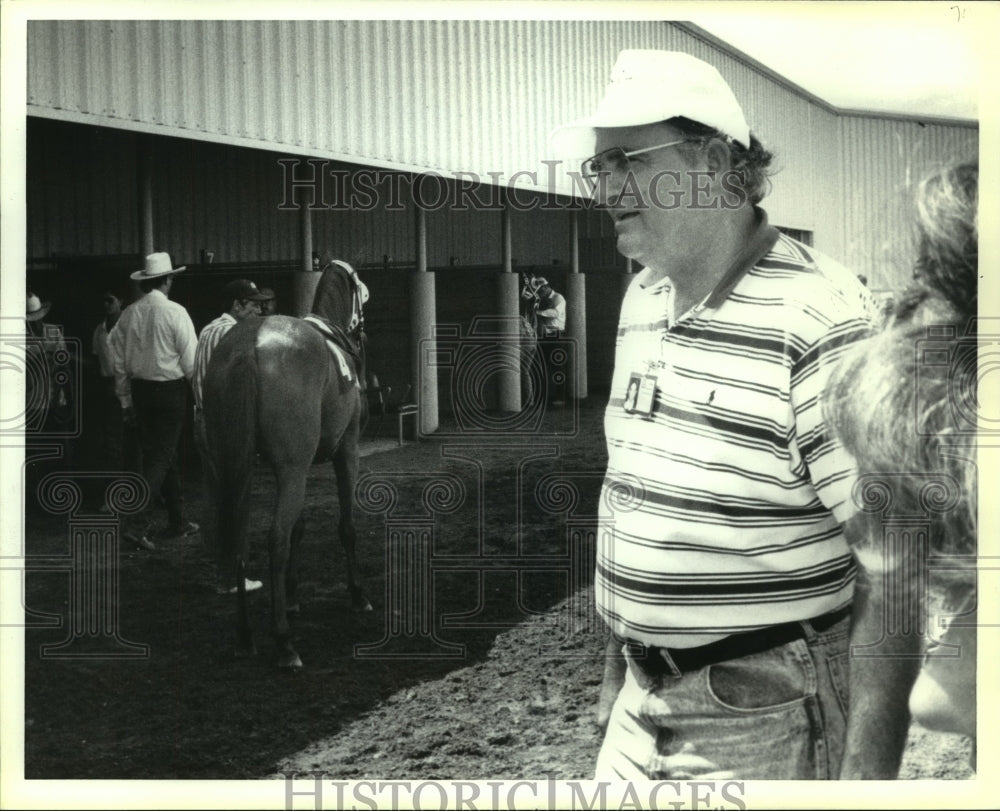 Press Photo Jim Hudson, Race Horse Traner at Bandera Downs - sas11590- Historic Images