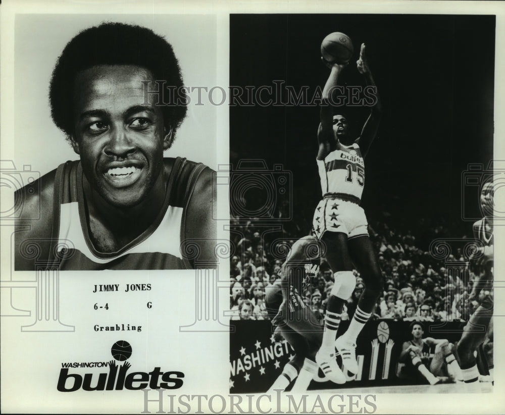 Press Photo Jimmy Jones, Washington Bullets Basketball Player at Game- Historic Images
