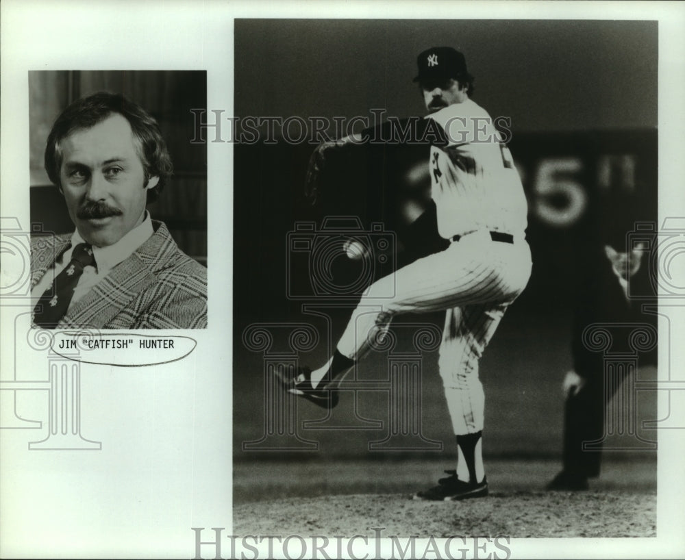 Press Photo Jim &quot;Catfish&quot; Hunter, New York Baseball Player - sas11661- Historic Images