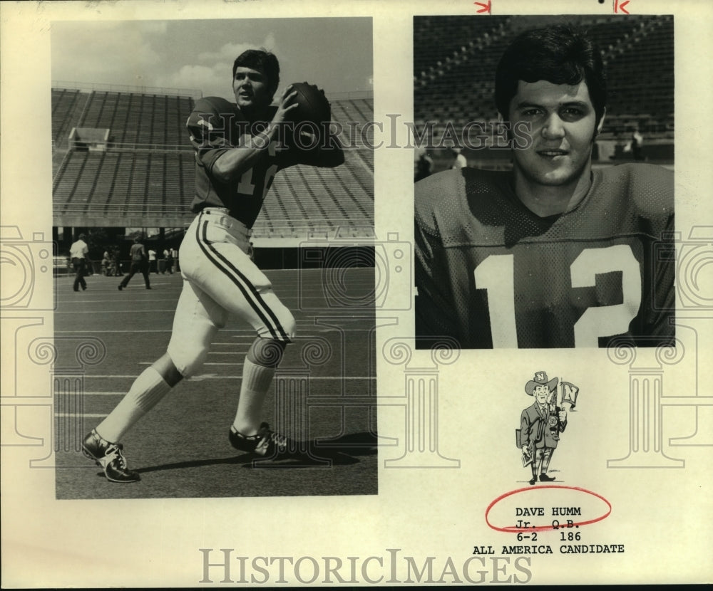 Press Photo Dave Humm, Nebraska Football Quarterback and All America Candidate- Historic Images