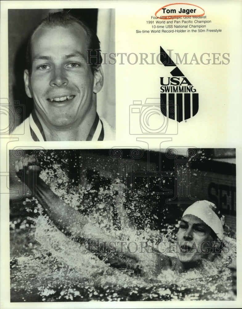 1991 Press Photo Tom Jager, Olympic Gold Medal Swimming Champion - sas11731- Historic Images