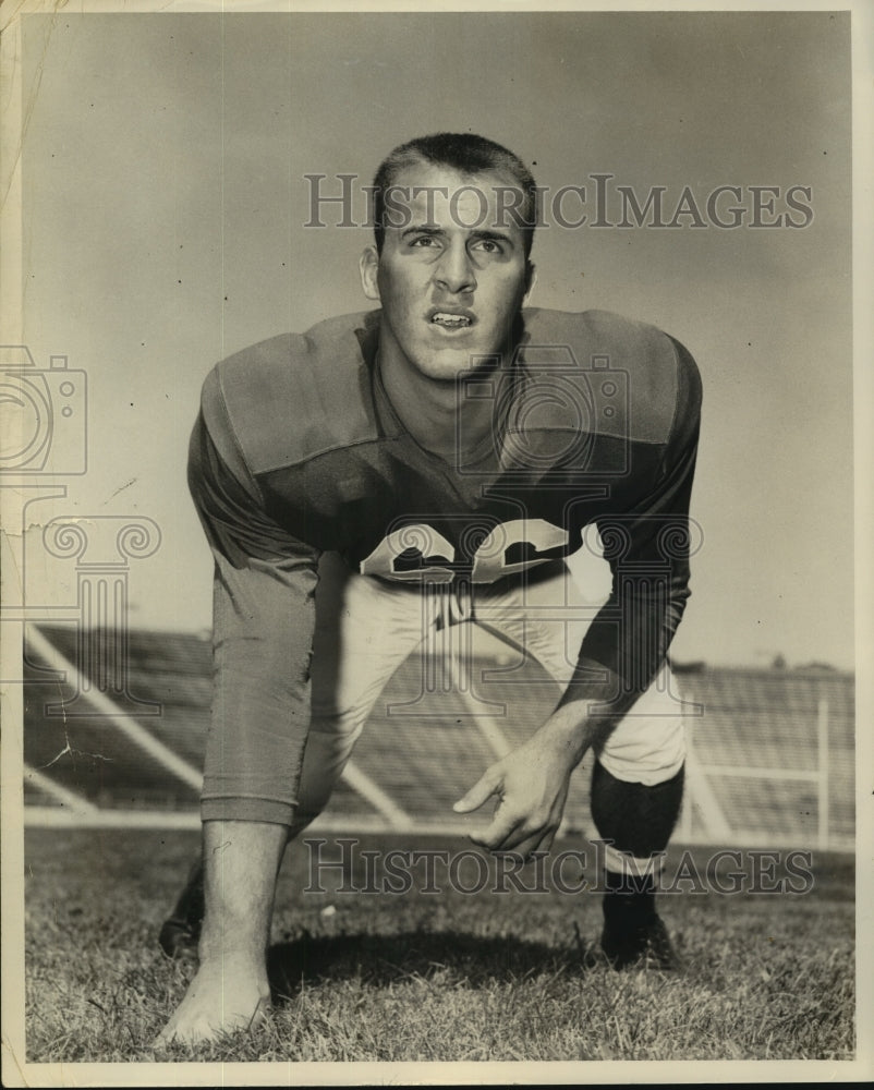 Press Photo University of Maryland Football Player Ed Heuring in Crouching Pose- Historic Images